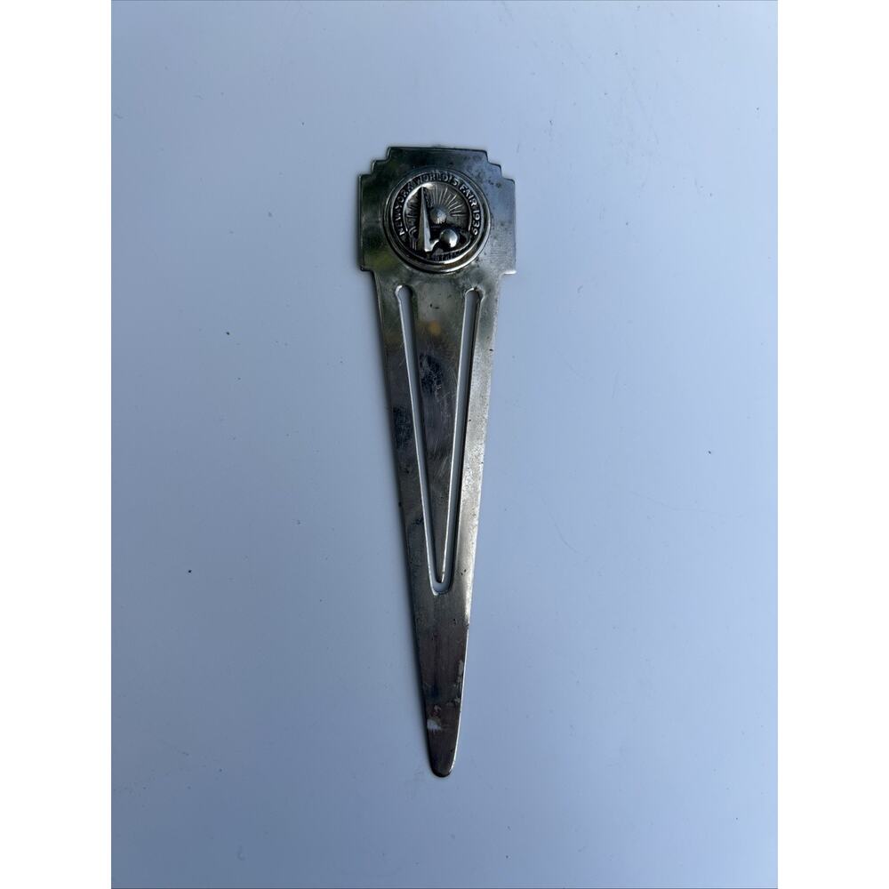 1939 NEW YORK WORLDS FAIR Silver Plated Copper Bookmark